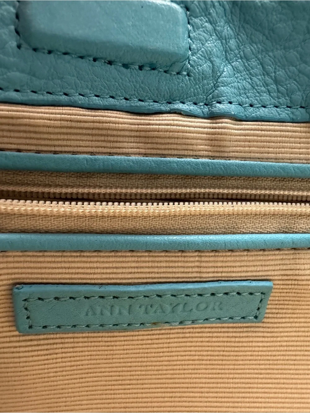 Ann Taylor Turquoise Leather Hobo Bag